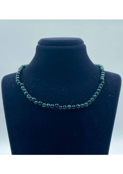 Kaplan Gözü Doğal Taş Kolye 4 mm