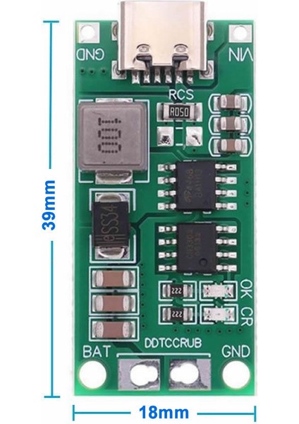 2S 1A TypeC Şarj Modül Çok Hücreli 18650 Lityum Pil Şarj Modül 8.4V 12.6V 16.8V Step-Up Boost CN330x