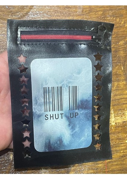 13X9 cm Fermuarlı Deri Barkod Görselli Aplike Arma Dikiş Aksesuarı