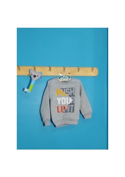 Bayramlık Erkek Çocuğu Gri Sweatshirt