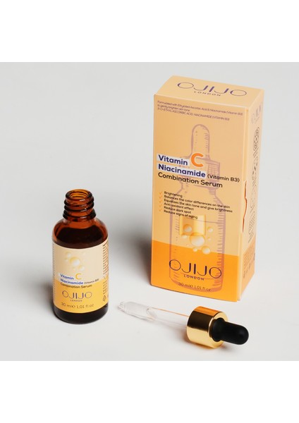 Ojijo London Leke Karşıtı Cilt Aydınlatıcı C Vitamini Serumu 30 ml Yoğun Niasinamid ve C Vitamini