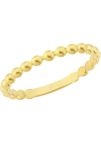 Gümüş Altın Kaplama Top Yüzük