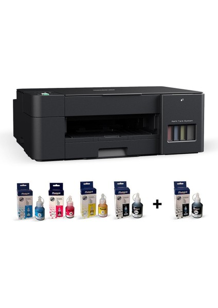 DCP-T420W Wi-Fi + Tarayıcı + Fotokopi Renkli Çok Fonksiyonlu Tanklı Mürekkep Püskürtmeli Yazıcı-Photoink Mürekkepli