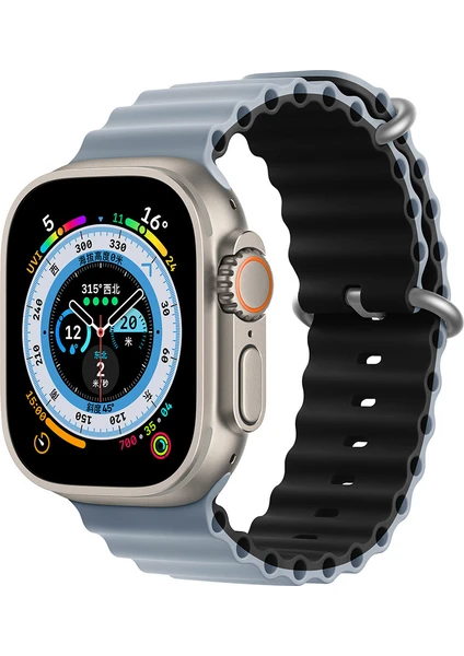 Apple Watch Uyumlu 42 mm 44 mm 45 mm 49 mm Kordon 1/2/3/4/5/6/se/7/8/ Watch Ultra Çift Renk Ocean Kordon