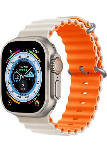 Apple Watch Uyumlu 42 mm 44 mm 45 mm 49 mm Kordon 1/2/3/4/5/6/se/7/8/ Watch Ultra Çift Renk Ocean Kordon