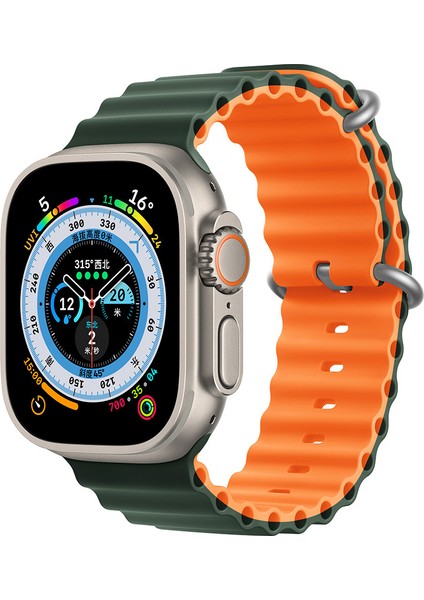 Apple Watch Uyumlu 42 mm 44 mm 45 mm 49 mm Kordon 1/2/3/4/5/6/se/7/8/ Watch Ultra Çift Renk Ocean Kordon
