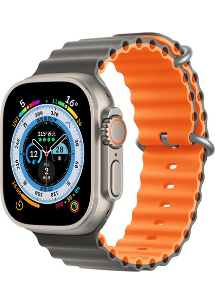 Apple Watch Uyumlu 42 mm 44 mm 45 mm 49 mm Kordon 1/2/3/4/5/6/se/7/8/ Watch Ultra Çift Renk Ocean Kordon