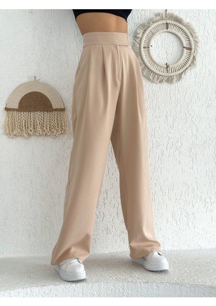 Kadın Cırtlı Plazzo Kumaş Pantolon fırsatları