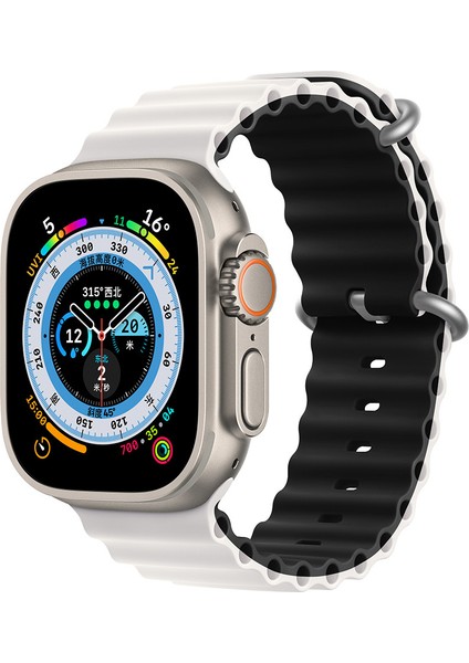 Apple Watch Uyumlu 42 mm 44 mm 45 mm 49 mm Kordon 1/2/3/4/5/6/se/7/8/ Watch Ultra Çift Renk Ocean Kordon