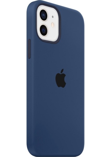Apple iPhone 11 Logolu Kılıf Silikon Kiremit - Lansman Altı Kapalı Iç Kısım Kadife Kapak