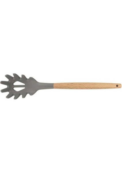 Silikon Spagetti Kaşığı Ahşap Sap (Akk-14) - V