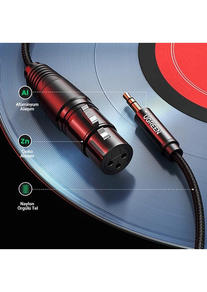 3.5mm To Xlr Mikrofon Ses Kablosu Örgülü 1 Metre fiyatları