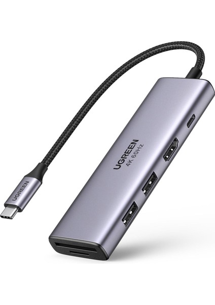 Type-C To 4K 60Hz HDMI Sd Tf Karf Okuyucu 3 Portlu USB Hub Çoklayıcı Adaptör