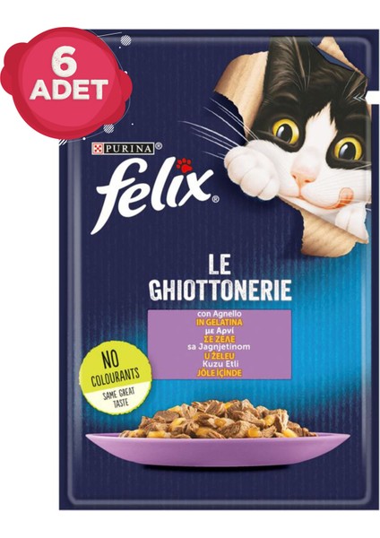 Kuzu Etli Pouch Yetişkin Kedi Yaş Mama Konserve 6 x 85 Gr.