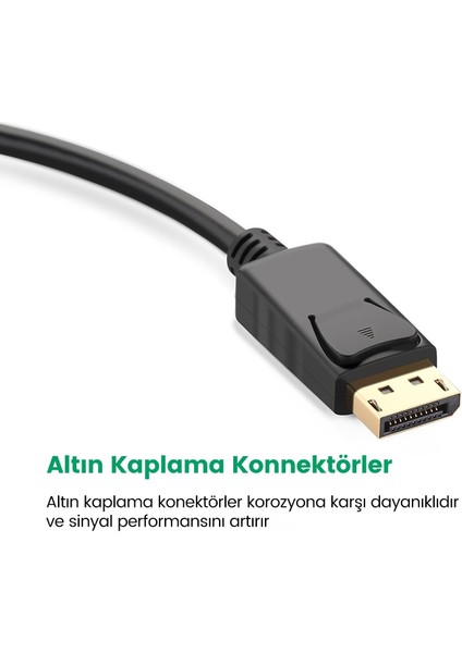 Displayport Erkek To VGA Dişi Görüntü Dönüştürücü Siyah