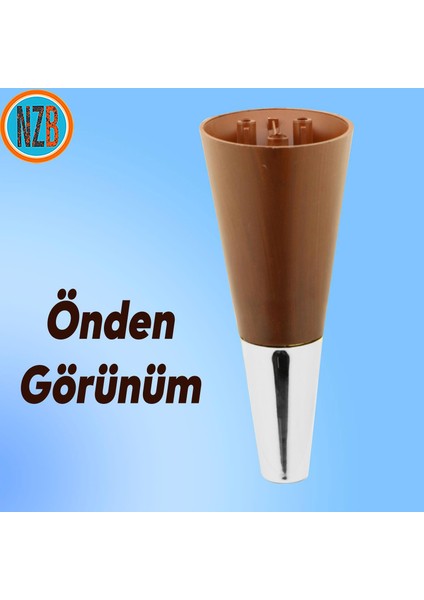 Mobilya Kanepe Yatak Sehpa Tv Ünitesi Baza Koltuk Ayağı Kahverengi Krom Renk 12 cm Ayak