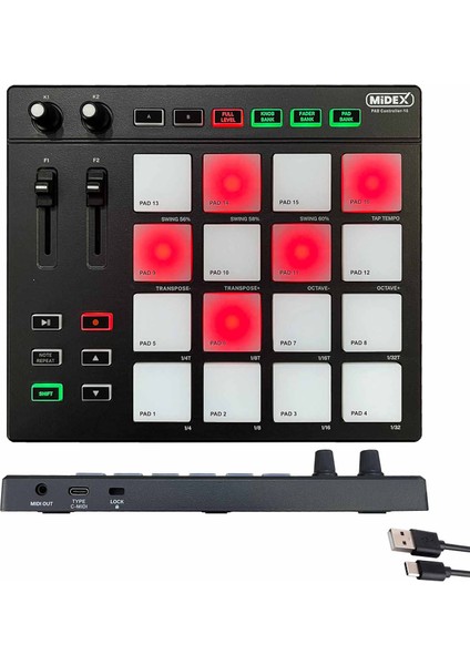 Pad Controller-16 Launchpad Midi Pad Controller (48 Adet Pad Bankası)