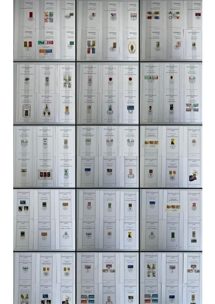 Almanya 1970LER Posta Pulu Ilk Gün Kartı Lotu 185 Adet modelleri