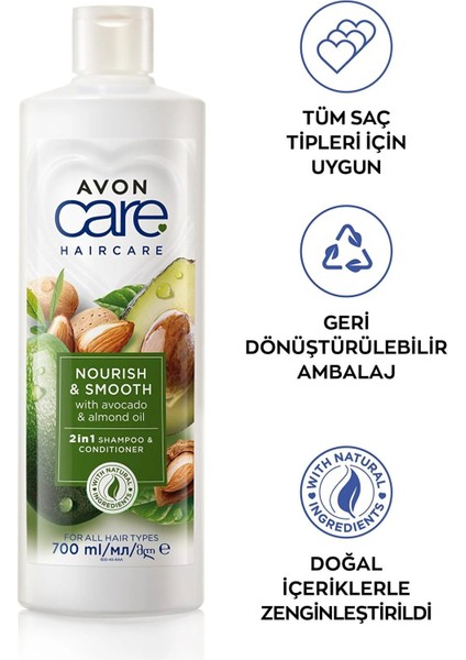 Care Avakado Ve Badem Yağı Içeren Şampuan Ve Saç Bakım Kremi 700 Ml.