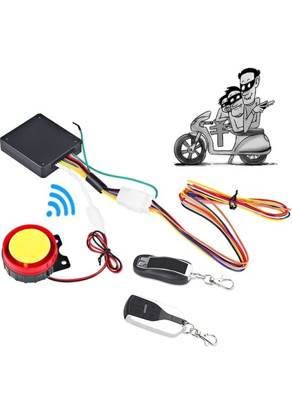 Motorsiklet Alarm Seti 120DB Uzaktan Çalıştırma Anti-Hırsızlık Motosiklet Bisiklet Su Geçirmez Araba Parçaları Uzaktan Başlangıç Kiti Için Araba