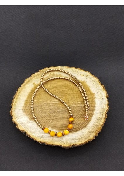 Sarı Akik Taşı Doğal Taş Kolye fiyatları