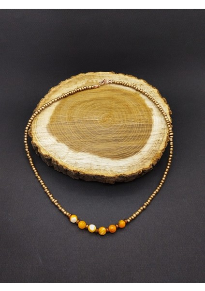 Sarı Akik Taşı Doğal Taş Kolye modelleri