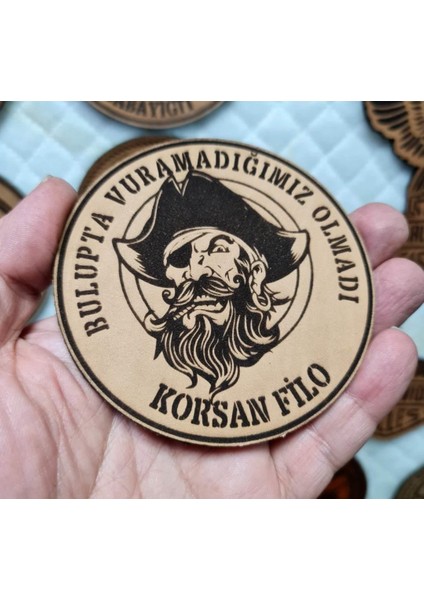 Korsan Filo- Deri Peç - Arma - Askeri Patch