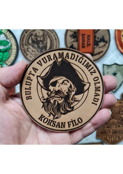 Korsan Filo- Deri Peç - Arma - Askeri Patch