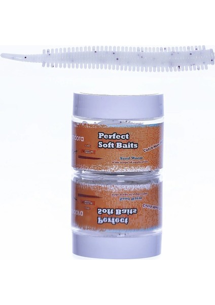 Pandora Perfect Soft Baits Sand Worm 7cm Kavanozlu Pearl White