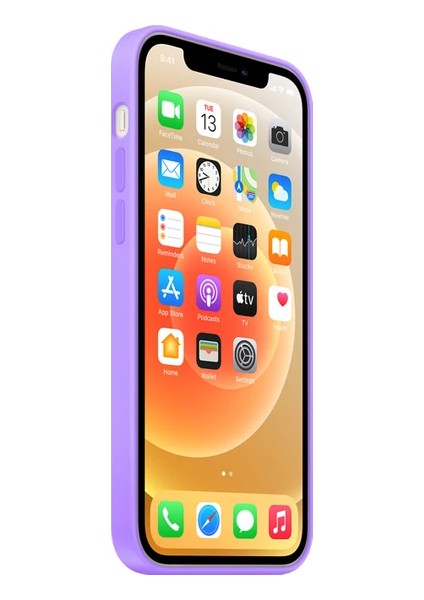 iPhone 13 Pro Max Lansman Kılıf Logolu Silikon Kılıf - Lila