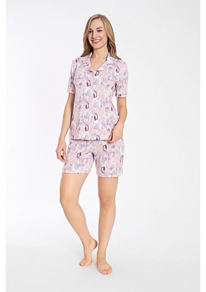 840.380 Kadın Yazlık Kısa Kol Düğmeli Pijama Takım