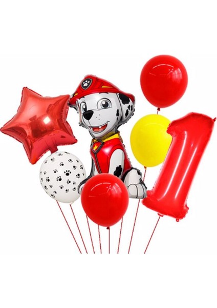 Paw Petrol Pav Petrol Polis Köpek Marshall Yaş Balon Konsept Doğum Günü Set Yaş Balon Set