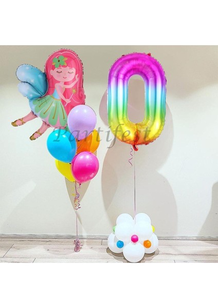 Peri Kızı Balon Set Peri Kızı Folyo Balon Set Konsept Doğum Günü Set Yaş Balon