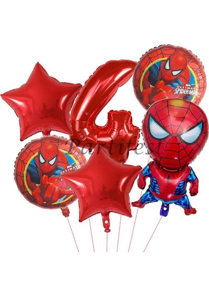 Spiderman Örümcek Adam Balon Set Balon Folyo Set Spiderman Konsept Doğum Günü Set Yaş Balon