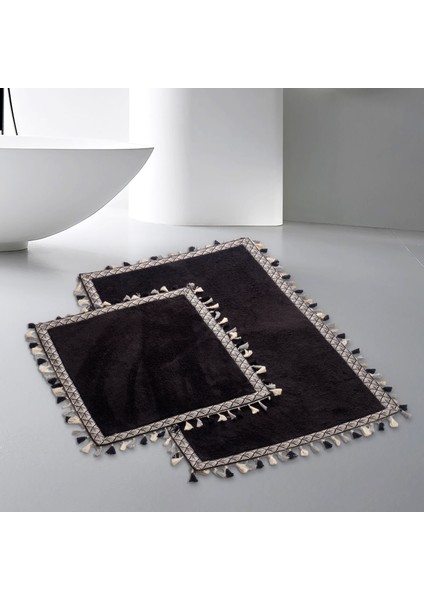 Alanur Home Moison Welsoft 2'li Banyo Banyo Paspası Siyah
