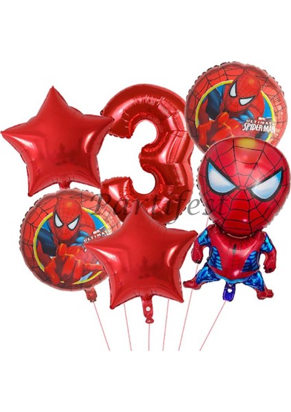 Parti Station Spiderman Örümcek Adam Balon Set Balon Folyo Set Spiderman  Konsept Doğum Günü Set Yaş Balon