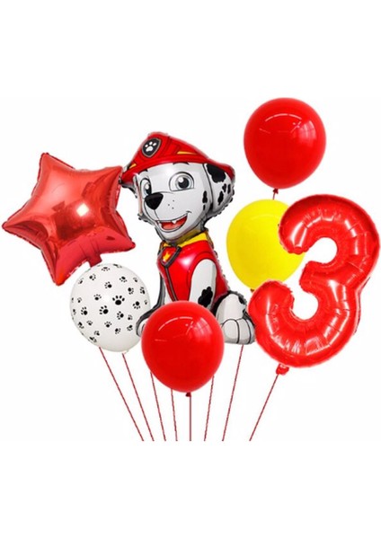 Paw Petrol Pav Petrol Polis Köpek Marshall Yaş Balon Konsept Doğum Günü Set Yaş Balon Set