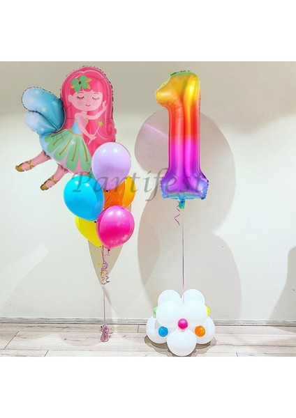 Peri Kızı Balon Set Peri Kızı Folyo Balon Set Konsept Doğum Günü Set Yaş Balon