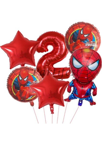 Spiderman Örümcek Adam Balon Set Balon Folyo Set Spiderman Konsept Doğum Günü Set Yaş Balon