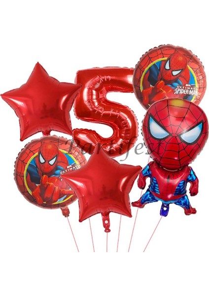 Spiderman Örümcek Adam Balon Set Balon Folyo Set Spiderman Konsept Doğum Günü Set Yaş Balon