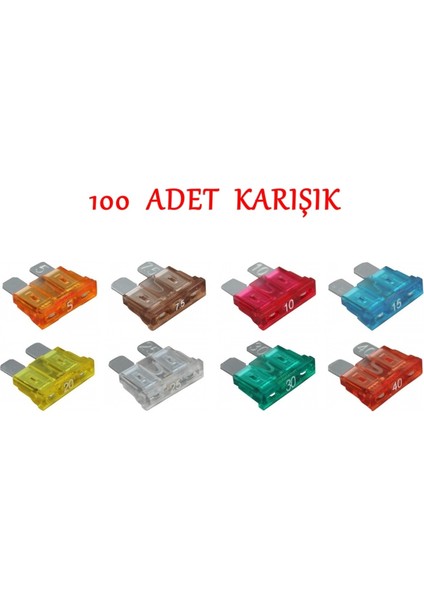 (100 Adet) Karışık Oto Bıçak Sigorta (Normal/standart)