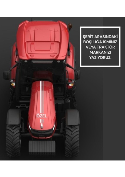 Traktör Case Massey New Holland Erkunt Tümosan Ön Kaput Sticker Isme Özel Yazı