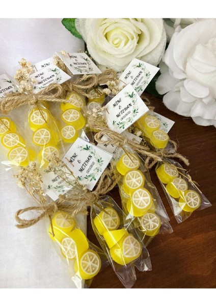 3'lü Limon Temalı Doğum Günü, Babyshower, Düğün, Sünnet, Mevlüt, Yaş Günü Şekeri 100 Adet