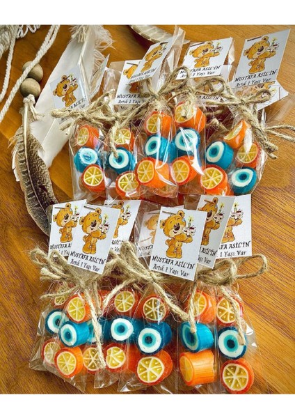 3'lü Portakal Temalı Doğum Günü, Babyshower, Düğün, Sünnet, Mevlüt, Yaş Günü Şekeri 25 Adet fiyatları