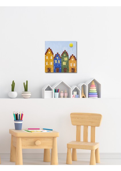 Çocuk Mozaik Seti-Dikkat ve El Becerisi Geliştirici Sanatsal Eğitici Oyuncak (Evler) fiyatları