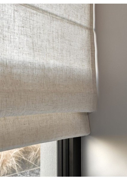 Kalın Krem Keten Tül Katlamalı Perde fiyatları