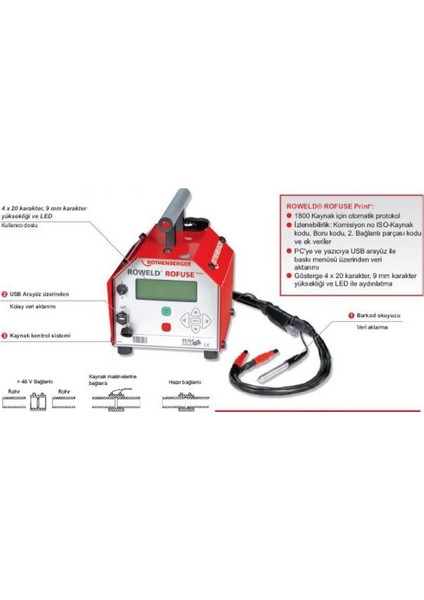Elektrofüzyon Kaynak Makinesı Roweld Rofuse Print Plus V2. 0-1200MM Çap fırsatları
