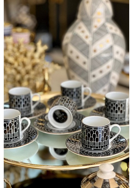 Art Deco Siyah Tekli Fincan Takımı fırsatları