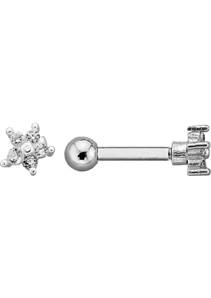 Kıkırdak Helix Tragus Piercing Minik Çiçek Model