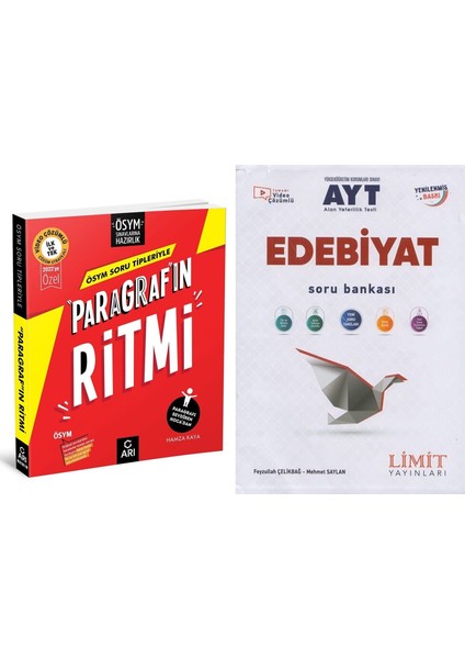 Arı Yayıncılık ÖSYM Soru Tipleriyle Paragrafın Ritmi ve Limit AYT Edebiyat Soru Bankası 2 Kitap Set